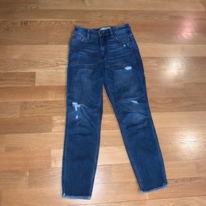 Dark Wash Distressed High Waisted Jeans